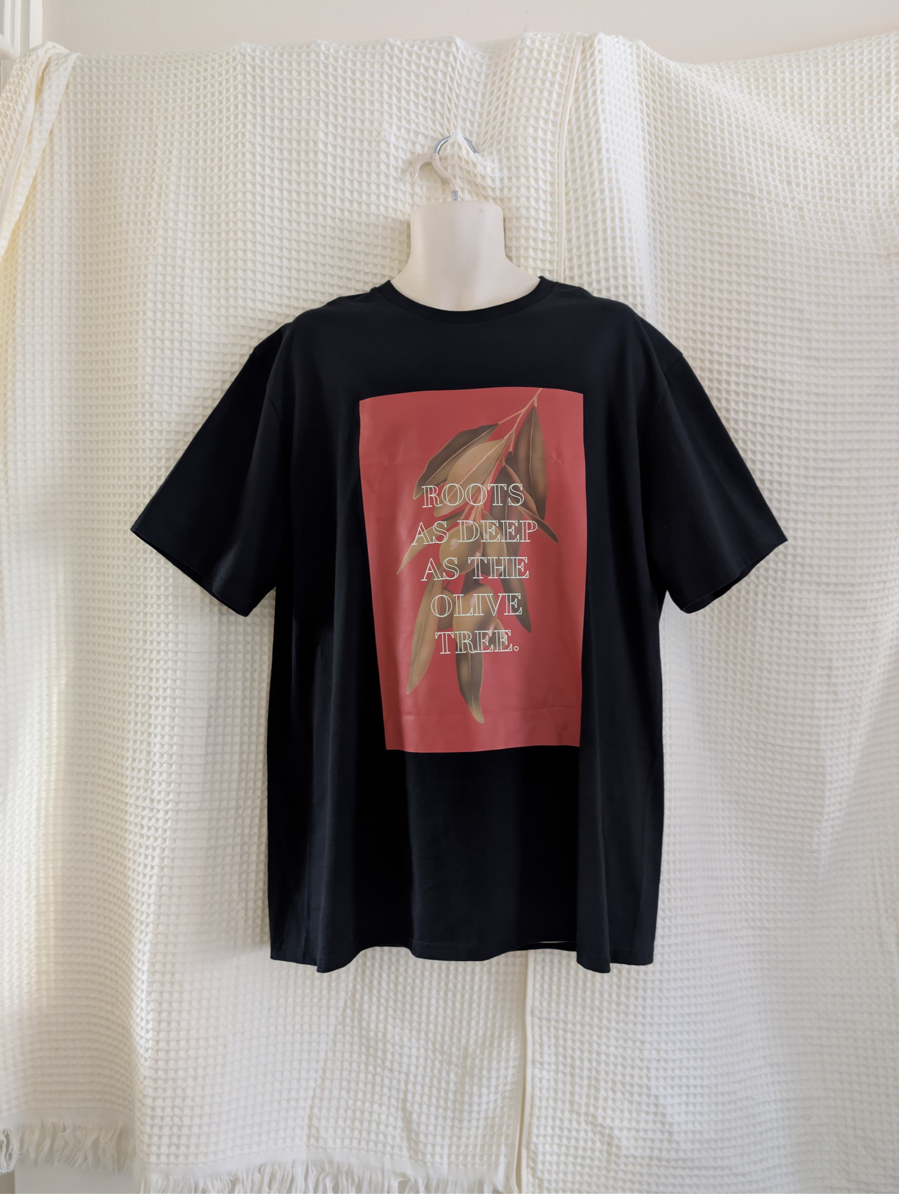 Kenza’s Treasures T-shirts- “Clothing With Purpose”- Roots As Deep As The Olive Tree- Oversized Fit- Unisex