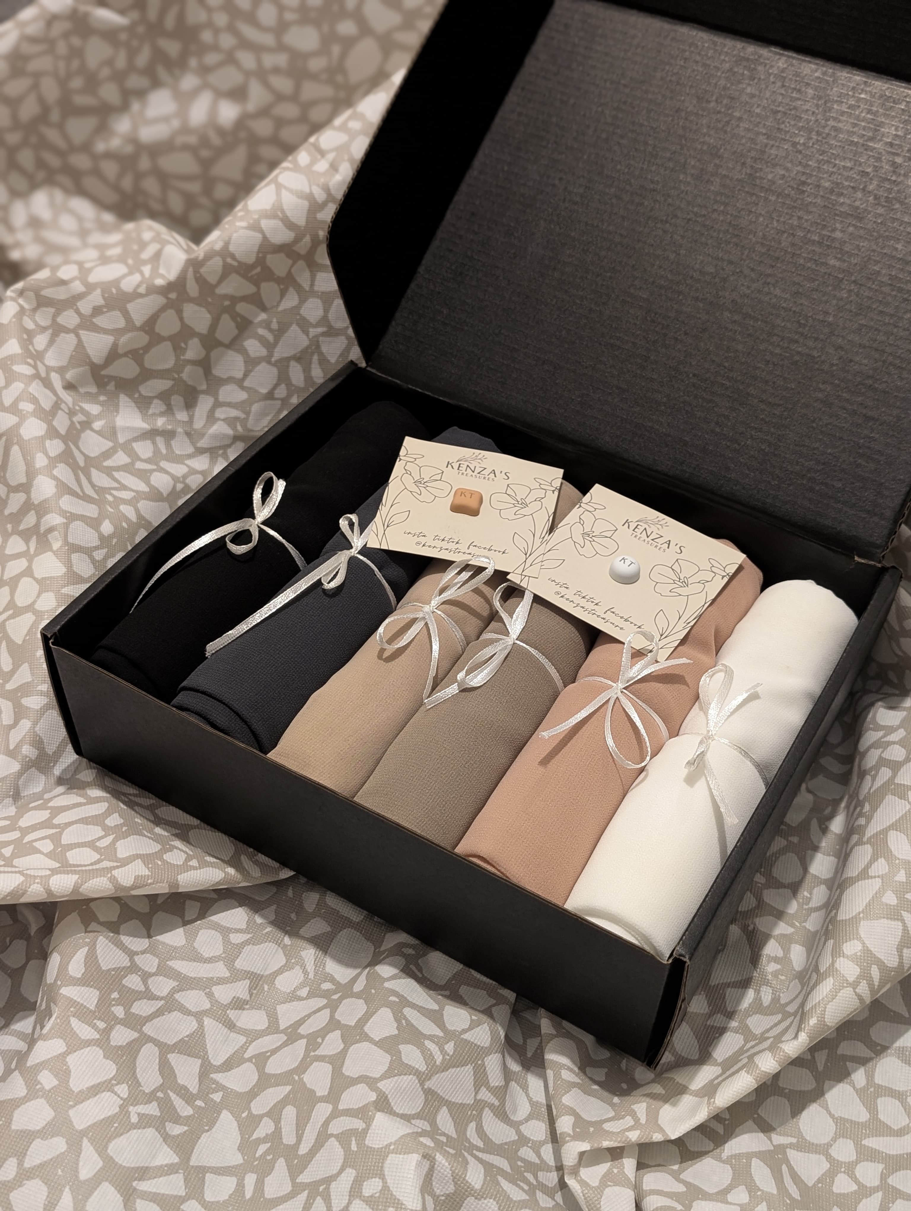 Chiffon Hijab Gift Box- The Core Elements Collection- Set of 6 + Free Hijab Magnets