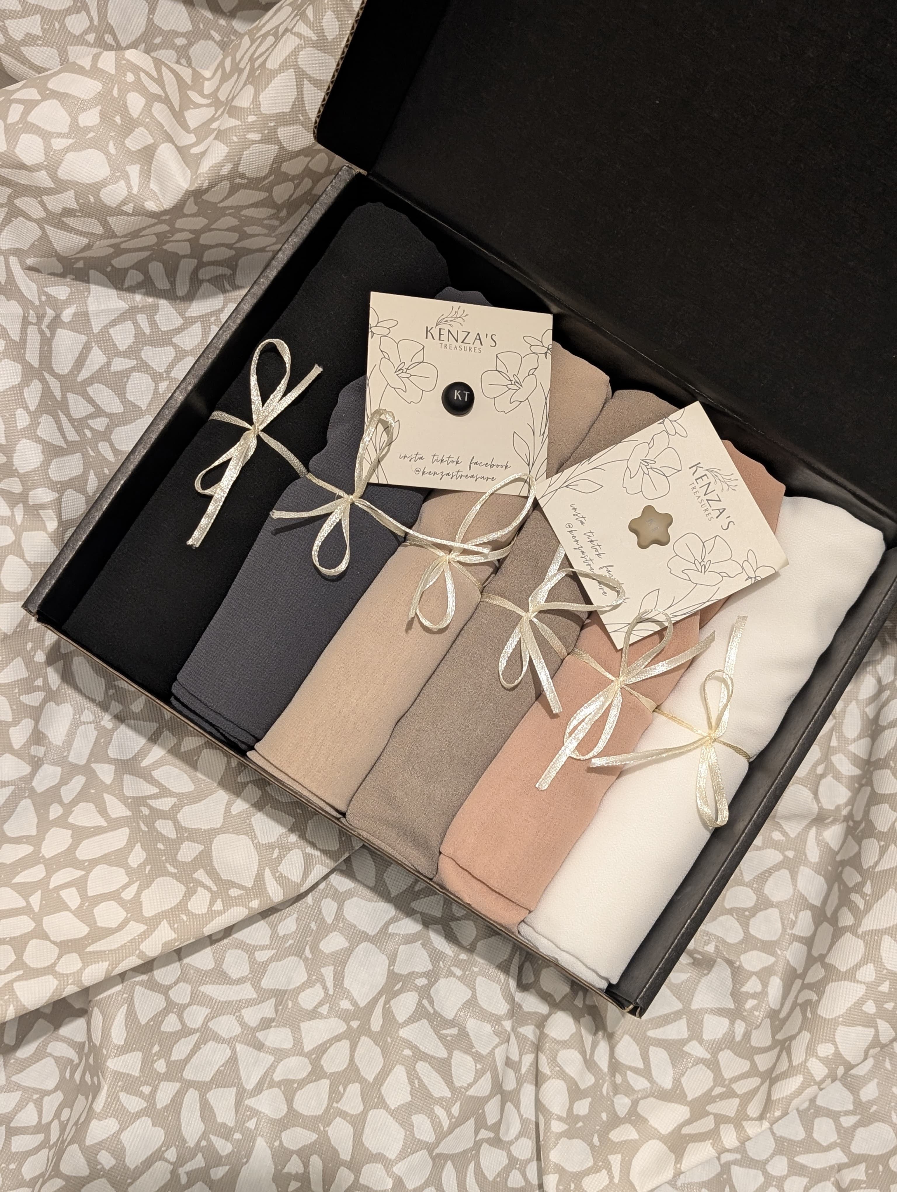 Chiffon Hijab Gift Box- The Core Elements Collection- Set of 6 + Free Hijab Magnets