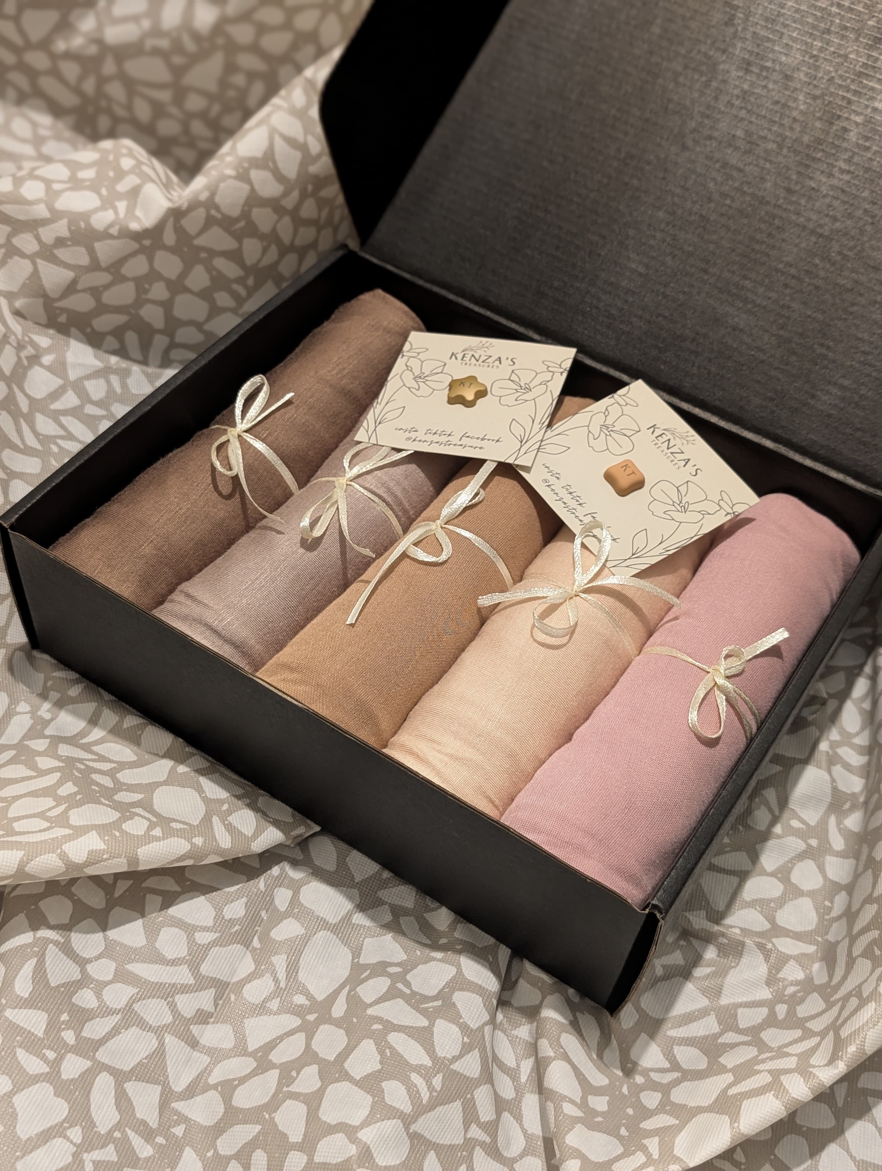 Jersey Hijab Gift Box- Gilded Earth Collection- Set of 5 + Free Hijab Magnets