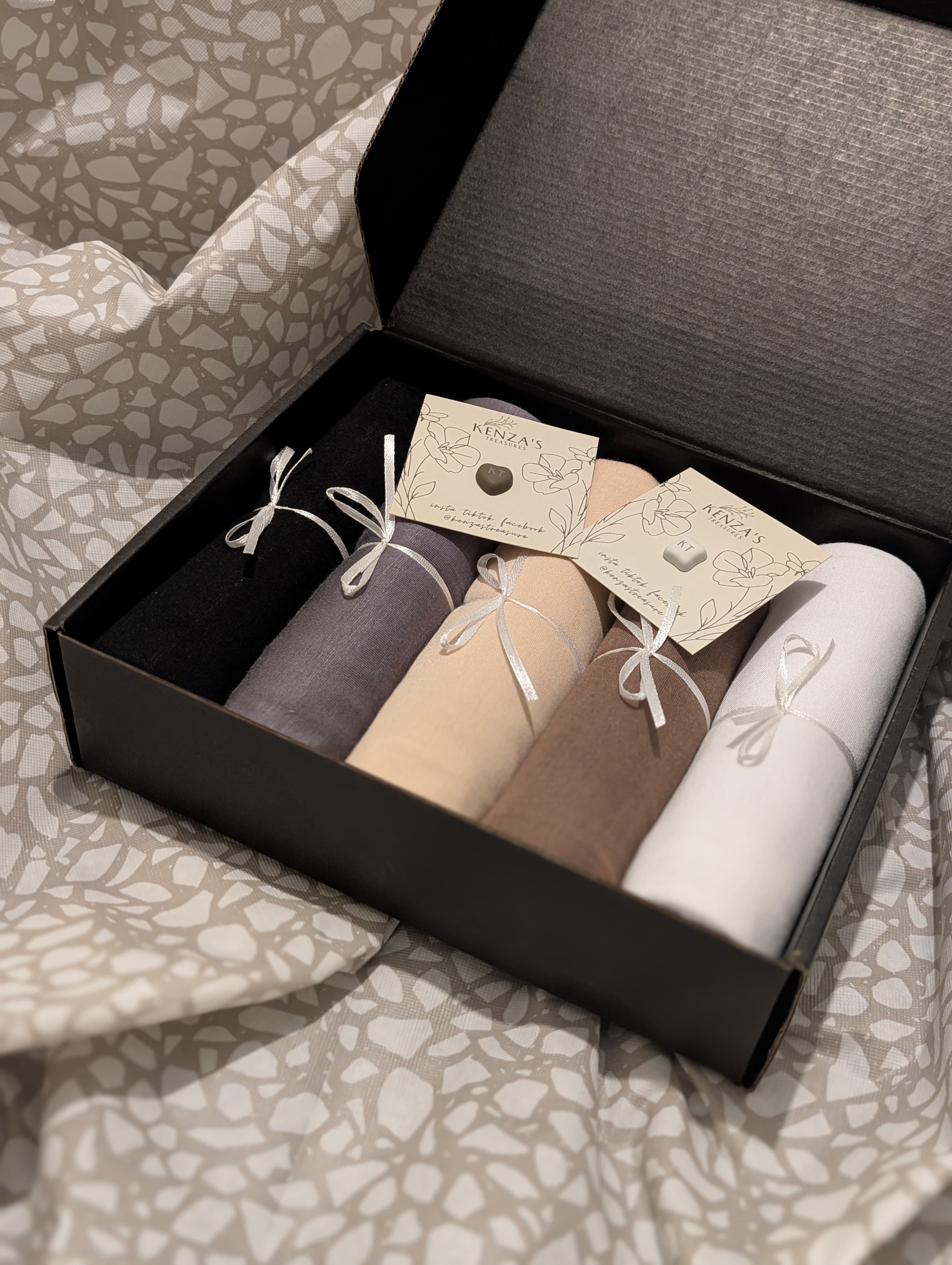 Jersey Hijab Gift Box- Signature Elements Collection- Set of 5 + Free Hijab Magnets