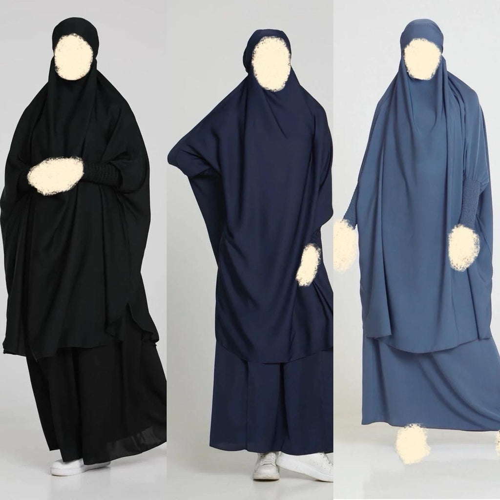 2 Piece Jilbab- skirt and tunic (black, blue, navy)