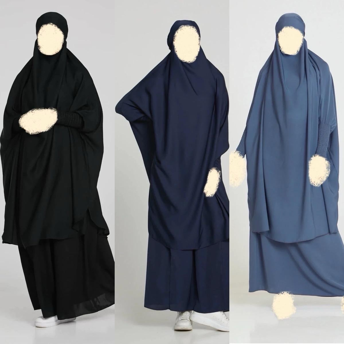 2 Piece Jilbab- skirt and tunic (black, blue, navy)