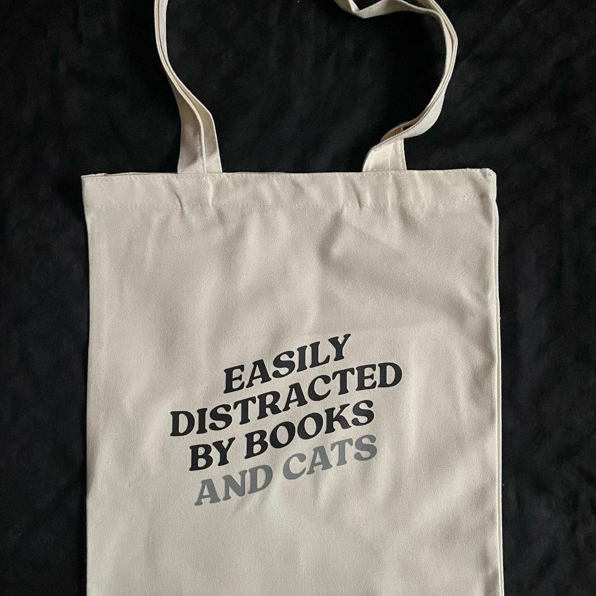 Cat and Book Lover Totes 4 Palestine- pspspsps, Easily Distracted, Muslimah