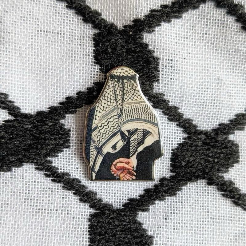 Keffiyeh pins- Scarf, Heart, Map, Palestinian man, Ribbon