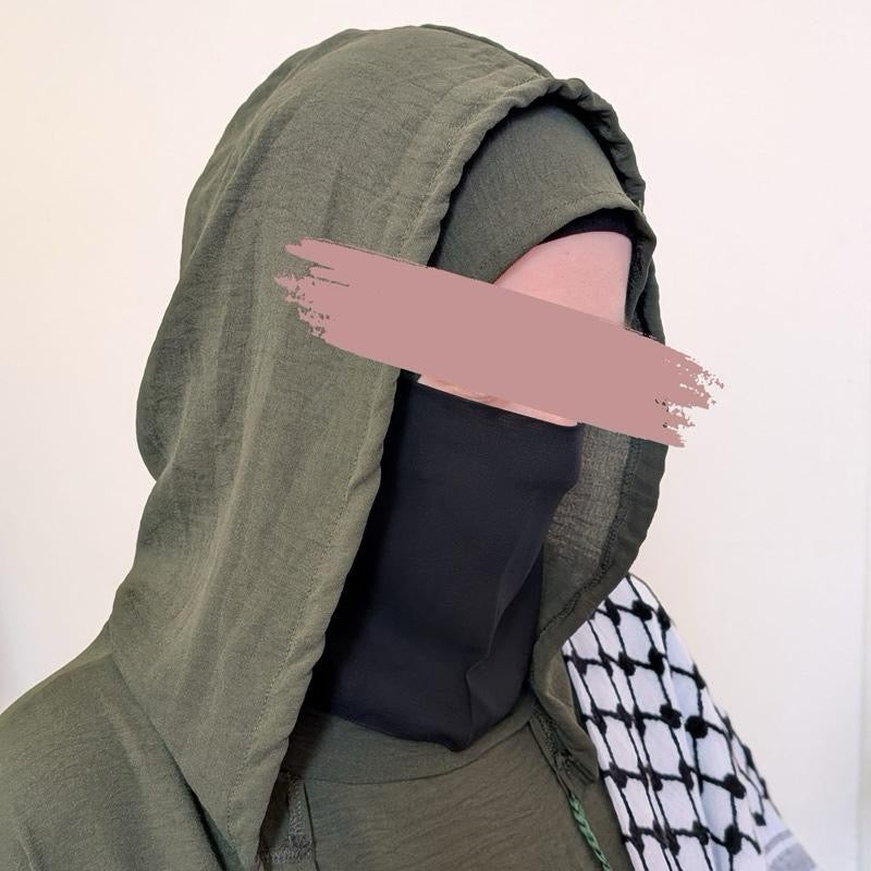 Half Niqabs 7” Made From Wool Chiffon With Tie Back In Black