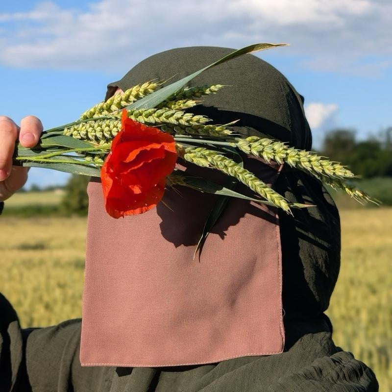 7” Half Niqabs From Breathable Korean Wool Chiffon With Elasticated Band- Multiple Colours Availabla