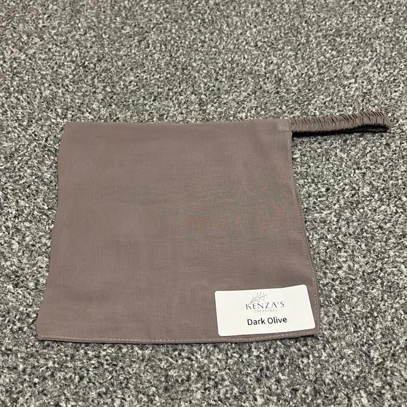 7” Half Niqabs From Breathable Korean Wool Chiffon With Elasticated Band- Multiple Colours Availabla